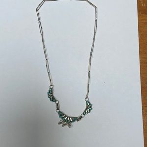 Original dangling sterling silver turquoise necklace